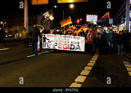 Dresden, Deutschland, 11. März 2019 antifaschistischen Protest in Dresden, Kredit: Lidia Mukhamadeeva/Alamy Live News Credit: Lidia Mukhamadeeva/Alamy leben Nachrichten Stockfoto