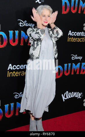 Hollywood, USA. 11 Mär, 2019. HOLLYWOOD, CA - 11. März: Schauspielerin Helen Mirren besucht Disney's 'Dumbo' Premiere am 11. März 2019 im El Capitan Theatre in Hollywood, Kalifornien. Credit: Barry King/Alamy leben Nachrichten Stockfoto