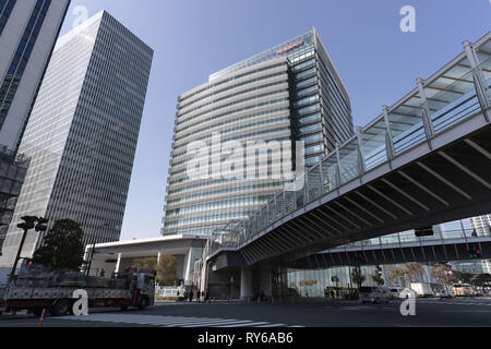 Yokohama, Japan. 12 Mär, 2019. Eine allgemeine Ansicht von Nissan globalen Hauptsitz in Yokohama. Renault CEO Thierry Bollore, Renault Vorsitzender Jean-Dominique Senard, Nissan Motor Präsident und CEO Hiroto Saikawa und Mitsubishi Motors Chairman und CEO Osamu Masuko besucht ein Join Nachrichten Konferenz ein neuer Start für die Allianz Operating Board für ihre Partnerschaft bekannt zu geben. Credit: Rodrigo Reyes Marin/ZUMA Draht/Alamy leben Nachrichten Stockfoto