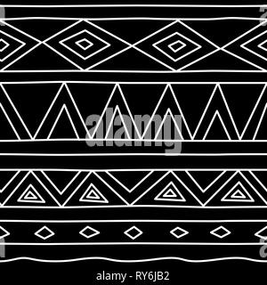 Aztec tribal nahtlose Muster. Hand Vector Illustration gezeichnet. Tribal Polynesian nahtlose Muster. Für web, Home Decor, Mode, Oberfläche design Stock Vektor