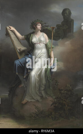 Calliope, Muse der epischen Dichtung, 1798. Charles Meynier (Französisch, 1768-1832). Öl auf Leinwand; Insgesamt: 275 x 177 cm (108 cm x 69 11/16 in Stockfoto