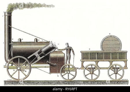 Die 'Rocket' Lokomotive von George und Robert Stephenson Stockfoto