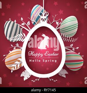 Frohe Ostern - Papier origami Art. Stock Vektor