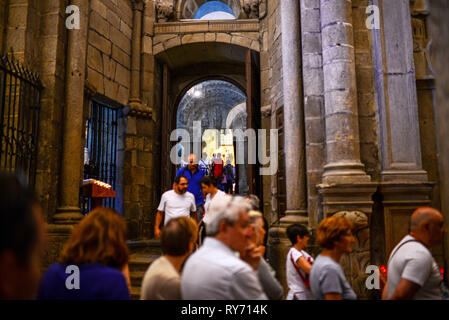 Im Inneren der Kathedrale von Santiago de Compostela, Galicien, Spanien Stockfoto