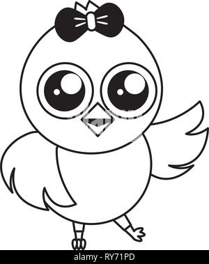 Cute chick female Cartoon Stock Vektor