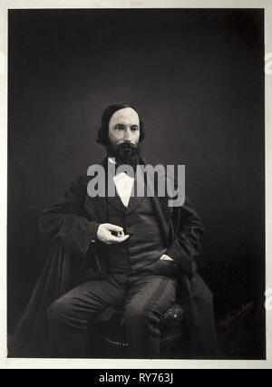 Auguste Vacquerie, C. 1860. Pierre Jean Delbarre (Französisch, 1826 -). Albumenized Salz Drucken von nassen Collodium negativ; Bild: 37,4 x 27,7 cm (14 3/4 x 10 7/8 in.); Montage: 49,9 x 32,5 cm (19 5/8 x 12 13/16 in.); verfilzt: 61 x 50,8 cm (24 x 20 in Stockfoto