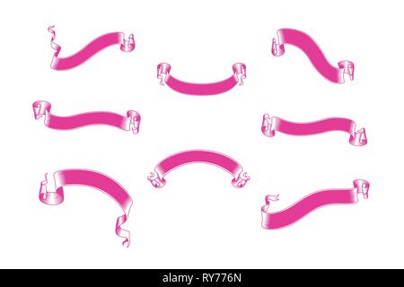 Flaches Design Bänder und Banner vector Template Design Icon Set. Stock Vektor