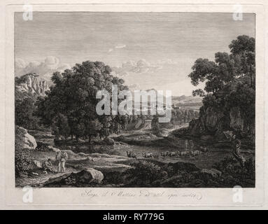 Heroischer Landschaft, 1795. Johann Christian Reinhart (1761-1847). Ätzen; Blatt: 42,9 x 53,8 cm (16 7/8 x 21 3/16 in. Stockfoto