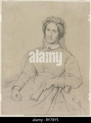 Madame Hippolyte Flandrin (Aimée Ancelot), 1869. Jean-Paul Flandrin (Französisch, 1811-1902). Graphit mit weißer Kreide oder Gouache erhöht; Blatt: 36,6 x 28,6 cm (14 5/6 x 11 1/4 in Stockfoto