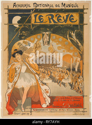 Académie Nationale de Musique: Der Traum, 1891. Théophile Alexandre Steinlen (Schweiz, 1859-1923), G. Hartmann & Cie Editeurs, 20 rue Daunou, Paris. Farblithographie; Blatt: 81,2 x 62,2 cm (31 15/16 x 24 1/2 in.); Bild: 76,8 x 59,7 cm (30 1/4 x 23 1/2 in. Stockfoto