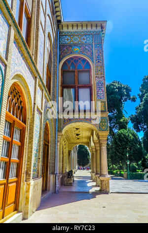 Teheran Golestan Palast Talar-e Salam Empfangshalle Seite View Point Stockfoto