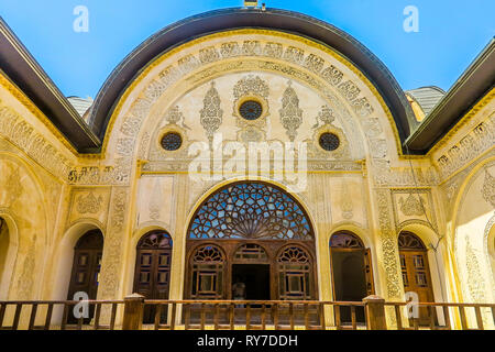 Kashan Tabatabaee Historisches Haus Innenhof Frontal View Point Stockfoto