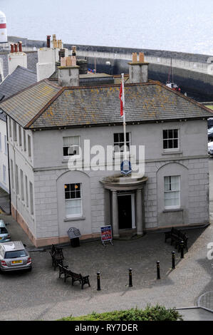 Das alte Haus von Tasten in Castletown an der Südküste der Insel Man, Großbritannien. Das Gebäude ist nicht in Gebrauch, da es zu Douglas bewegt wird, wird der Stockfoto