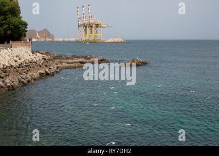 Der wunderschöne Corniche, an der Bucht in Muttrah, in Muscat, der Hauptstadt des Oman Stockfoto