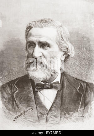 Giuseppe Fortunino Francesco Verdi, 1813 - 1901. Die italienische Oper Komponist. Von Ilustracion Artistica, veröffentlicht 1887. Stockfoto