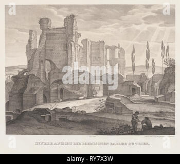 Innenansicht der Römischen Bäder in Trier, 1826. Johann Anton Ramboux (Deutsch, 1790-1866). Lithographie mit Tönung Stein; Blatt: 56,1 x 75,2 cm (22 1/8 x 29 5/8 in.); Bild: 38 x 49,4 cm (14 15/16 x 19 7/16 Stockfoto