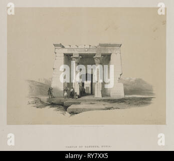 Ägypten und Nubien, Band II: Tempel der Dandour, Nubien, 1848. Louis Haghe (British, 1806-1885), F. G. Mond, 20 Threadneedle Street, London, nachdem David Roberts (British, 1796-1864). Farblithographie; Blatt: 37,4 x 43,7 cm (14 3/4 x 17 1/4 in.); Bild: 26 x 35,3 cm (10 1/4 x 13 7/8 in Stockfoto