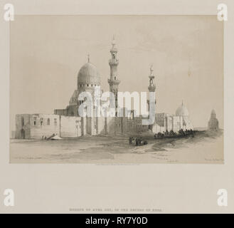 Ägypten und Nubien, Band III: Gräber der Caliphs-Cairo. Moschee von Anrufpräsentations- [y], 1849. Louis Haghe (British, 1806-1885), F. G. Mond, 20 Threadneedle Street, London, nachdem David Roberts (British, 1796-1864). Farblithographie; Blatt: 43,4 x 43 cm (17 1/8 x 16 15/16 in.); Bild: 24 x 34,8 cm (9 7/16 x 13 11/16 in Stockfoto