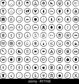 100 gut Person Icons Set, einfachen Stil Stock Vektor