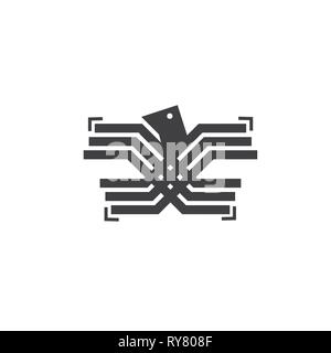 Streifen Adler. Einfaches logo Vektor Stock Vektor