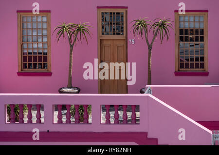 Buntes Haus Detail in Bo Kaap, Cape Town, Western Cape, Südafrika Stockfoto