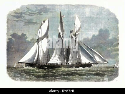 Die Royal Thames Yacht Club Schoner überein: Die Xantha und Gloriana Abrunden der Nore 1866 Stockfoto