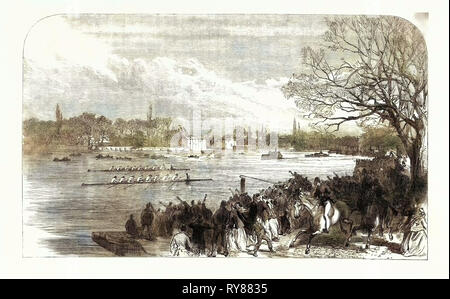 Die Oxford und Cambridge University Boat Race: das Bestehen der Crab Tree UK 1866 Stockfoto