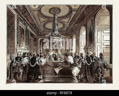 Besuch der König der Franzosen zu Queen Victoria, Kapitel des Ordens der Strumpfband: Einsetzung der König der Franzosen Stockfoto