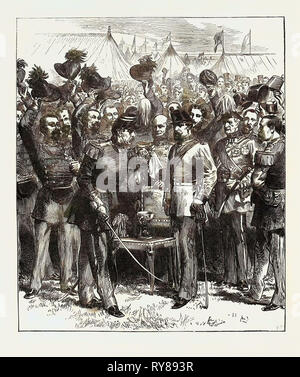 Die belgische Gardes Civiques in Wimbledon Camp: Die Vin d'Honneur 1871 Stockfoto