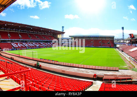 9. März 2019, Oakwell, Barnsley, England; Sky Bet League One, Barnsley vs Accrington Stanley; Blick auf Oakwell Stadium, die Heimat von Barnsley FC Credit: John Hobson/News Bilder der Englischen Football League Bilder unterliegen DataCo Lizenz Stockfoto