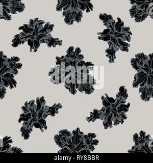 Nahtlose Muster mit Hand gezeichnet stilisierte Iris japonica Stock Vektor