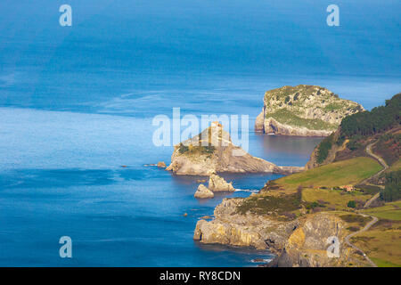 San Juan de Gaztelugatxe von Jata Berg Stockfoto