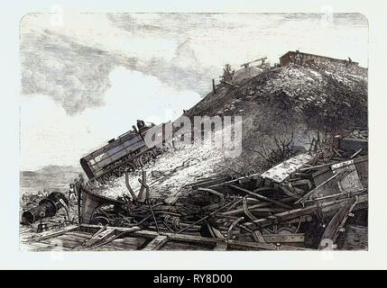 Die Katastrophe des großen indischen Halbinsel Bahn: Von der Unfallstelle 1869 Stockfoto