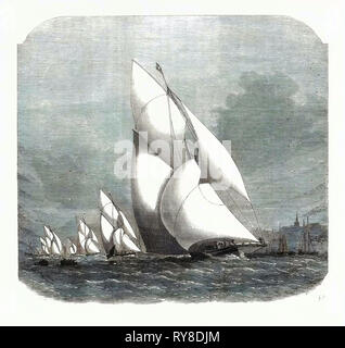 Die Royal Thames Yacht Club Match: Beenden des Rennens 1869 Stockfoto