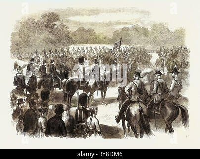 Der Wachen an der Horse Guards Parade zu Ehren von Queen Victoria Geburtstag UK 1869 Stockfoto