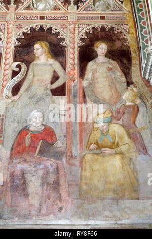 Rhetoric-Cicero, Grammar-Priscian, heiligen Wissenschaften und Freien Künste, Santa Maria Novella Principal dominikanische Kirche in Florenz Stockfoto