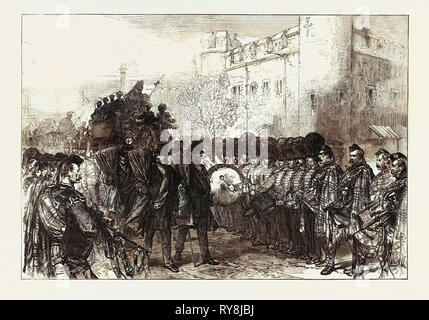 Beerdigung von Sir John Burgoyne am Turm: die Prozession vorbei Traitors Gate London 1871 Stockfoto