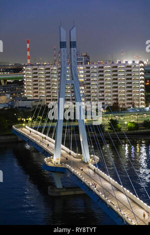 Japan, Honshu, Tokio, Toyosu, Shinonome, tatsuma Sakurabashi Brücke Stockfoto