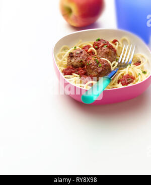 Frikadelle und Spaghetti Stockfoto