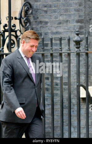 Sir Graham Brady MP (Con: Altrincham und Verkauf West) und Vorsitzender des Ausschusses 1922, 10 Downing Street 11. März 2019 Stockfoto