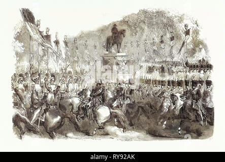 Kolossale Statue von Napoleon, der Champs Elysees, 1852 Stockfoto