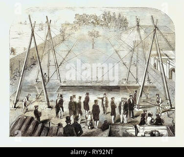 Versuch der Anker im Royal Dockyard, Sheerness, 1852 Stockfoto