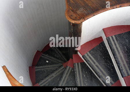 Wendeltreppe im Inneren von einem Leuchtturm Stockfoto