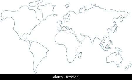 Weltkarte in doodle Stil Stock Vektor