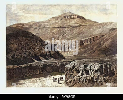 EINGANG ZUM TAL DER GRÄBER DER KÖNIGE. Ägypten, Gravur 1879 Stockfoto