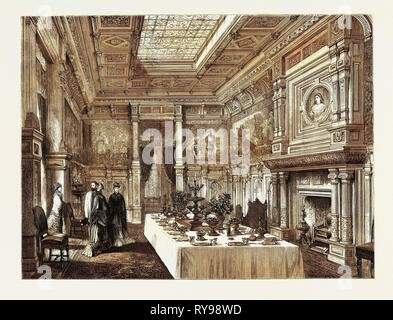 Die Pariser Exhitition - Der Speisesaal in der Prinz von Wales das Pavilion, Frankreich Stockfoto