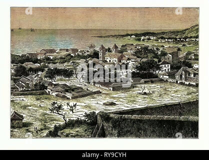 BLICK AUF DIE REEDE UND STADT VON SAN PAOLO DE LOANDA, WESTAFRIKA Stockfoto