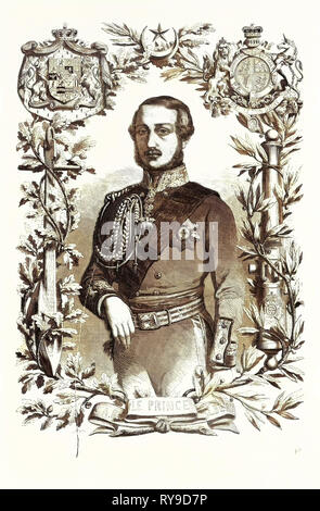 Prince Albert. Der Prinzgemahl von Königin Victoria. Gravur 1855 Stockfoto