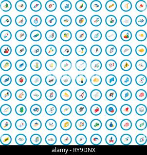 100 Finanz- und Bankwesen Icons Set, isometrische Stil Stock Vektor