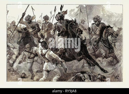 Mit der indischen Kontingent in Ägypten: Bengal Lancers Verfolgung der Fliegenden Feind nach der Schlacht von tel-el-Kebir, 13. September Stockfoto